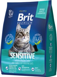 Сухой корм для кошек Brit Premium Cat Sensitive с ягненком и индейкой / 5049738