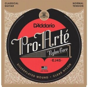 Струны для классической гитары D'Addario EJ45 Normal Tension Silver