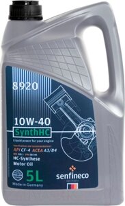 Моторное масло Senfineco SynthHC 10W40 CF-4 A3/B4 / 8920