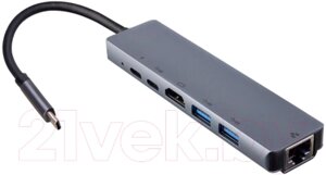 Док-станция для ноутбука Perfeo USB Type-C 6в1 / PF-Type-C-13