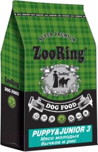 Сухой корм для собак ZooRing Junior 3 Мясо молодых бычков и рис 424665
