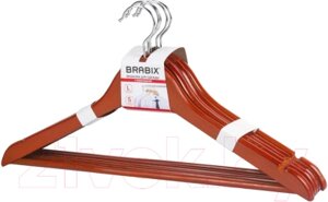 Набор деревянных вешалок-плечиков Brabix Стандарт р. 48-50 / 601161