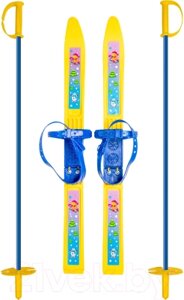 Комплект беговых лыж Цикл Олимпик-спорт Мишки с палками