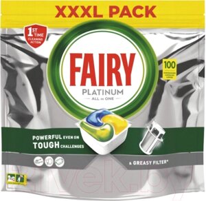 Капсулы для посудомоечных машин Fairy Platinum All in One Лимон