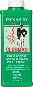 Тальк после бритья Clubman Finest Powder Neutral до и после бритья