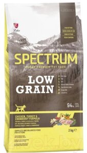 Сухой корм для кошек Spectrum Low Grain для котят с курицей, индейкой и клюквой
