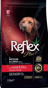 Сухой корм для собак Reflex Plus Для старых собак средних и крупных пород с ягненком и рисом