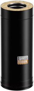 Труба дымохода Ferrum 0.5м 430/0.8мм+ нерж /эмаль/600° черный Ф150x200 / f6112