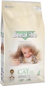 Сухой корм для кошек BonaCibo Для взрослых кошек всех пород ягненок и рис