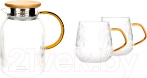 Чайный набор Makkua Ribbed Glassware RT1200 + RC300