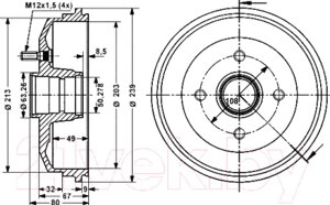 Тормозной барабан Stellox 60252529SX