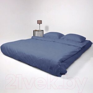 Простыня AksHome Синий на резинке 90x200x20
