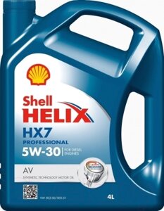 Моторное масло Shell Helix HX7 5W30 Professional AV