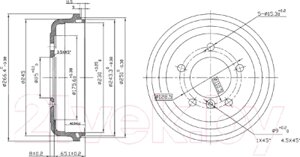 Тормозной барабан Patron PDR1095