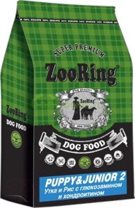 Сухой корм для собак ZooRing Puppy&Junior 2 Утка и рис 424641