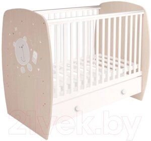 Детская кроватка Polini Kids French 710 Teddy с ящиком