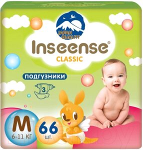 Подгузники детские Inseense Classic Plus M 6-11 кг / InsCM66Lime