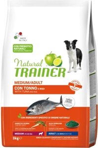 Сухой корм для собак Trainer Natural для средних пород с рыбой, рисом и морскими водорослями