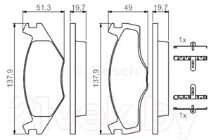 Тормозные колодки Bosch 0986468873