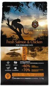 Сухой корм для кошек Ambrosia Grain Free для стерилизованных кошек, лосось, курица / U/ACSS1.5