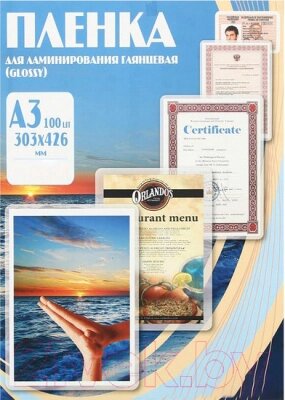 Пленка для ламинирования Office Kit 200мик А3 / PLP303*426/100 от компании Бесплатная доставка по Беларуси - фото 1