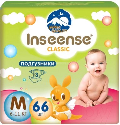 Подгузники детские Inseense Classic Plus M 6-11 кг / InsCM66Lime от компании Бесплатная доставка по Беларуси - фото 1