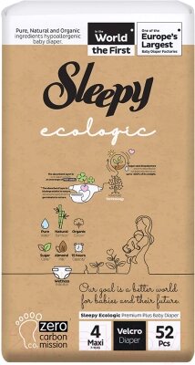 Подгузники детские Sleepy Ecologic 2X Jumbo Maxi от компании Бесплатная доставка по Беларуси - фото 1