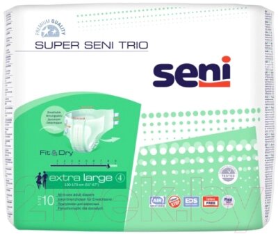 Подгузники для взрослых Seni Super Trio Extra Large от компании Бесплатная доставка по Беларуси - фото 1