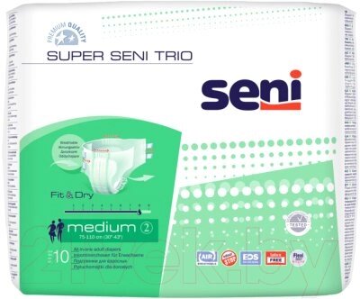 Подгузники для взрослых Seni Super Trio Medium от компании Бесплатная доставка по Беларуси - фото 1