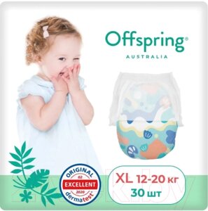 Подгузники-трусики детские Offspring XL 12-20кг Море / OF02XLAQT