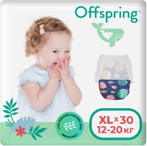 Подгузники-трусики детские Offspring XL 12-20кг Рыбки / OF02XLF