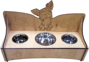 Подставка для мисок ЗООМарк Собака с 3-мя мисками / PF02