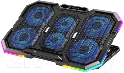 Подставка для ноутбука Evolution LCS-08 RGB с активным охлаждением от компании Бесплатная доставка по Беларуси - фото 1