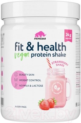 Протеин Prime Kraft Fit & Health Vegan Protein Shake клубничный коктейль от компании Бесплатная доставка по Беларуси - фото 1