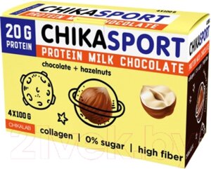 Протеиновый шоколад Chikalab Молочный/фундук