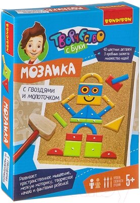 Развивающая игра Bondibon Мозаика с гвоздями и молоточком. Роботы / ВВ3408 от компании Бесплатная доставка по Беларуси - фото 1