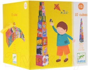 Развивающая игрушка Djeco Пирамида. Забавные кубики / 08503