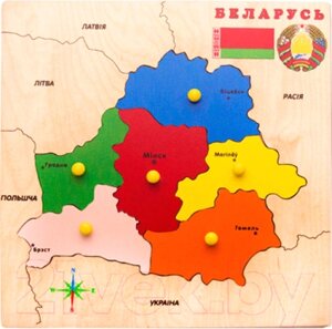 Развивающая игрушка ЛЭМ Рамка-вкладыш. Карта Беларуси / 5028