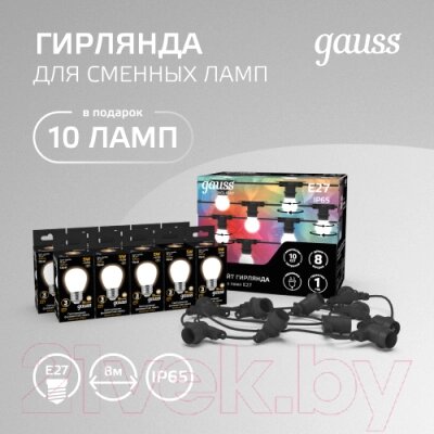 Садовая гирлянда Gauss Holiday HL070 от компании Бесплатная доставка по Беларуси - фото 1