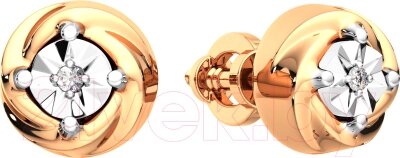 Серьги из комбинированного золота ZORKA 3D00286.14K. B.ZZ от компании Бесплатная доставка по Беларуси - фото 1