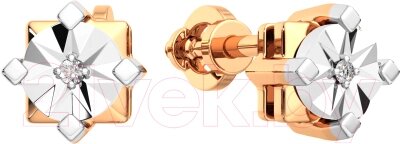 Серьги из комбинированного золота ZORKA 3D0065.14K. B от компании Бесплатная доставка по Беларуси - фото 1