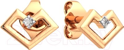 Серьги из розового золота ZORKA 3101618.14K. R от компании Бесплатная доставка по Беларуси - фото 1