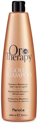 Шампунь для волос Fanola Oro Therapy С микрочастицами золота для блеска всех типов волос от компании Бесплатная доставка по Беларуси - фото 1