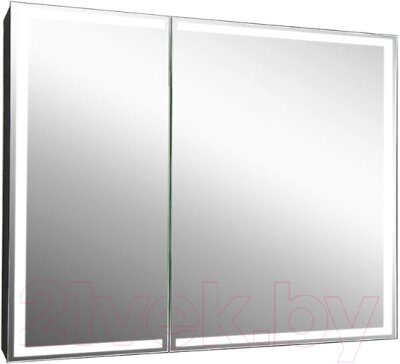 Шкаф с зеркалом для ванной Континент Mirror Box Black Led 100x80 от компании Бесплатная доставка по Беларуси - фото 1