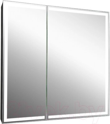 Шкаф с зеркалом для ванной Континент Mirror Box Black Led 80х80 от компании Бесплатная доставка по Беларуси - фото 1