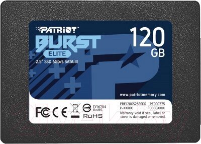 SSD диск Patriot Burst Elite 120GB (PBE120GS25SSDR) от компании Бесплатная доставка по Беларуси - фото 1