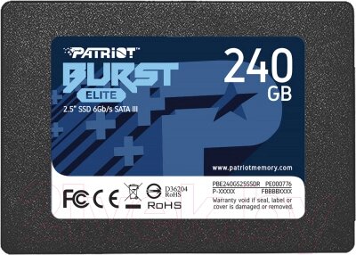 SSD диск Patriot Burst Elite 240GB (PBE240GS25SSDR) от компании Бесплатная доставка по Беларуси - фото 1