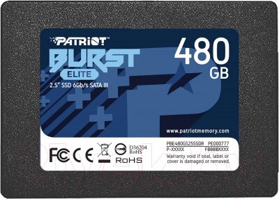 SSD диск Patriot Burst Elite 480GB (PBE480GS25SSDR) от компании Бесплатная доставка по Беларуси - фото 1