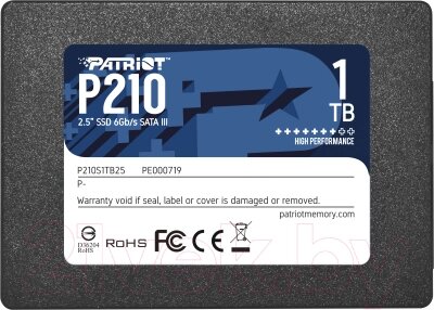 SSD диск Patriot P210 1TB (P210S1TB25) от компании Бесплатная доставка по Беларуси - фото 1