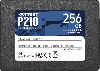 SSD диск Patriot P210 256GB (P210S256G25) от компании Бесплатная доставка по Беларуси - фото 1